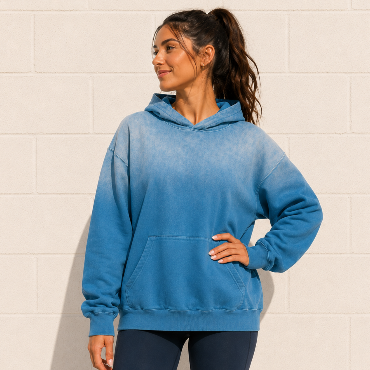 Colossians 3:23 “Work Heartily” Sun-fade Oversized Cotton Hoodie