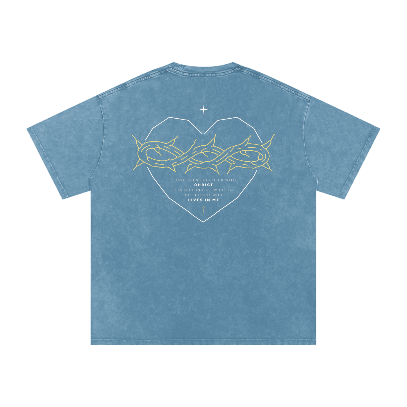 Galatians 2:20 Snow Washed Oversized Cotton T-Shirt