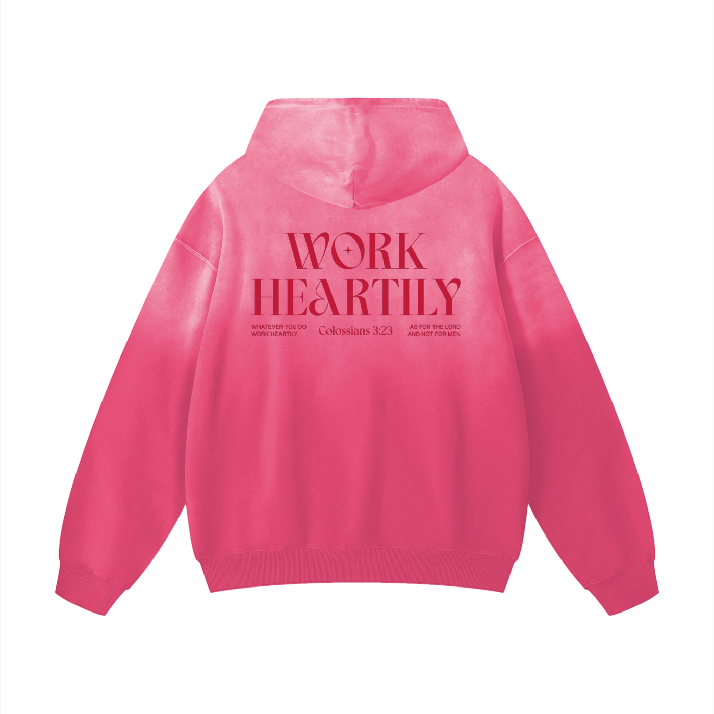 Colossians 3:23 “Work Heartily” Sun-fade Oversized Cotton Hoodie