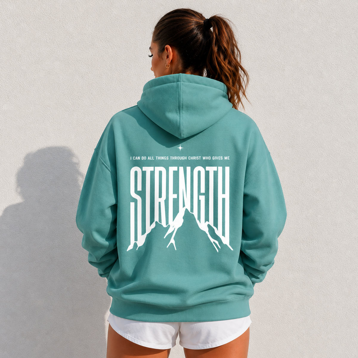 Philippians 4:13 "Strength” Oversize Fleeced Hoodie
