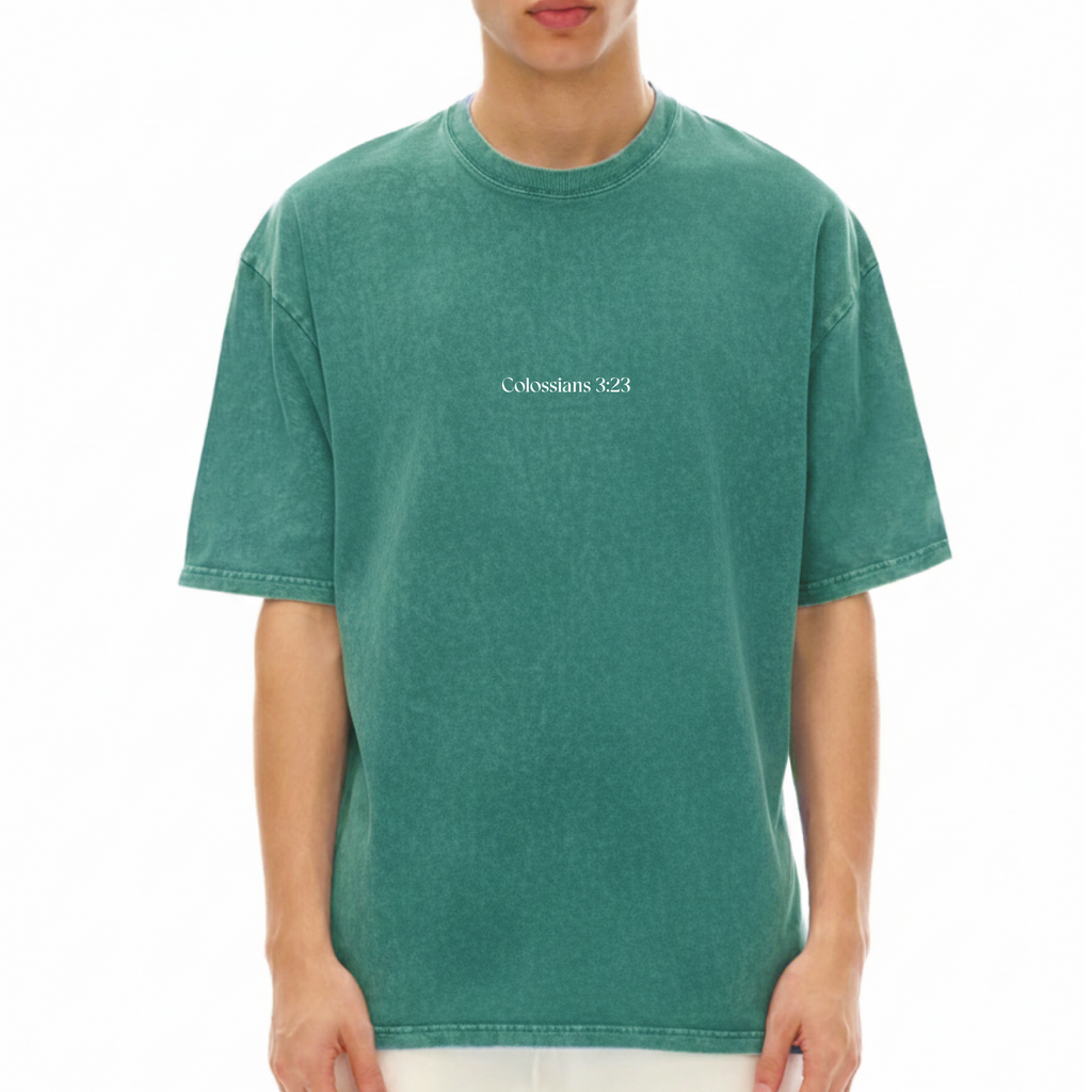 Colossians 3:21 Snow Washed Oversized Cotton T-Shirt