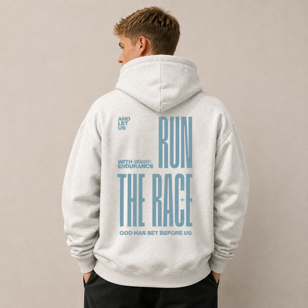 Hebrews 12:1 “Run With Endurance” Oversized Fleece Hoodie