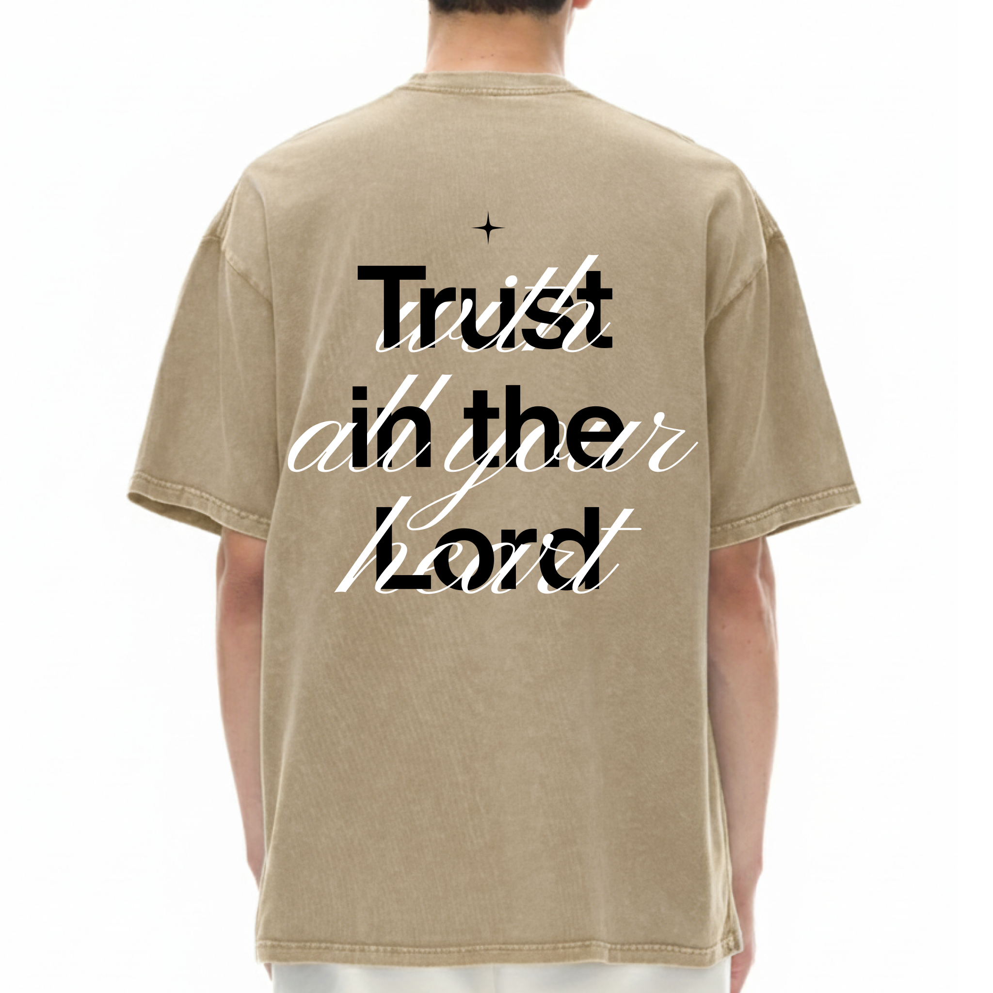 Proverbs 3:5 Snow Washed Oversized Cotton T-Shirt